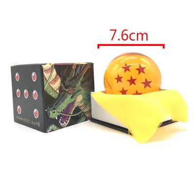 

7.6cm Dragon Ball Anime Figure Crystal Toy 1-7 Star Design Desktop Decoration Collectible GIft Model Z Round Sensory Durable Elastic Compression with box