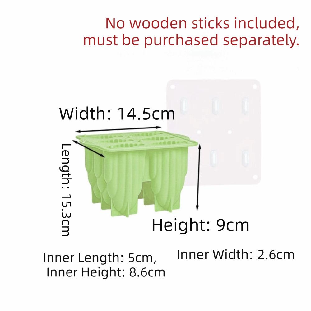 Reusable Ice Cream Popsicle Mold Creative Design Wood Stick Homemade Ice Box Easy Release DIY Popsicle Mold Cube Tray