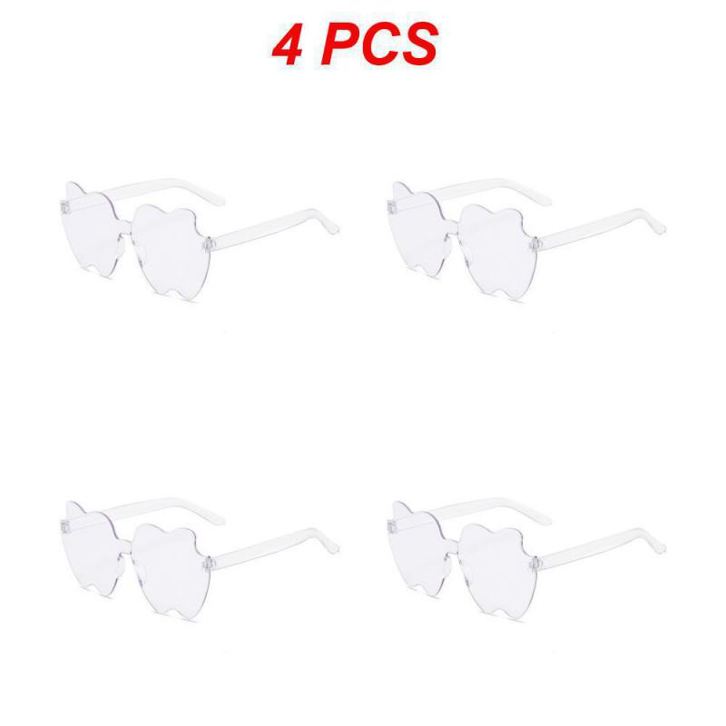 2/4/6PCS Eyewear Frameless Clear Lens Colorful Funny Gafas De Sol Shades Polarized Rimless Jelly Color Personality For Women Men