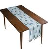 Modern Minimalist Chenille Table Runner With Tassel Trim Dining Decor Christmas Holiday Home Dcor