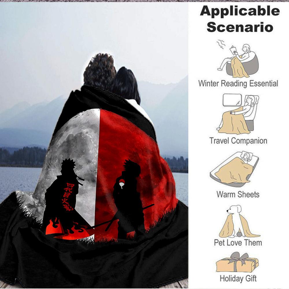1pc Moonlight Silhouette Flannel Throw Blanket HD Printed Lightweight Soft Warm All Season Blanket for Sofa, Bed, Travel, Camping Machine Washable