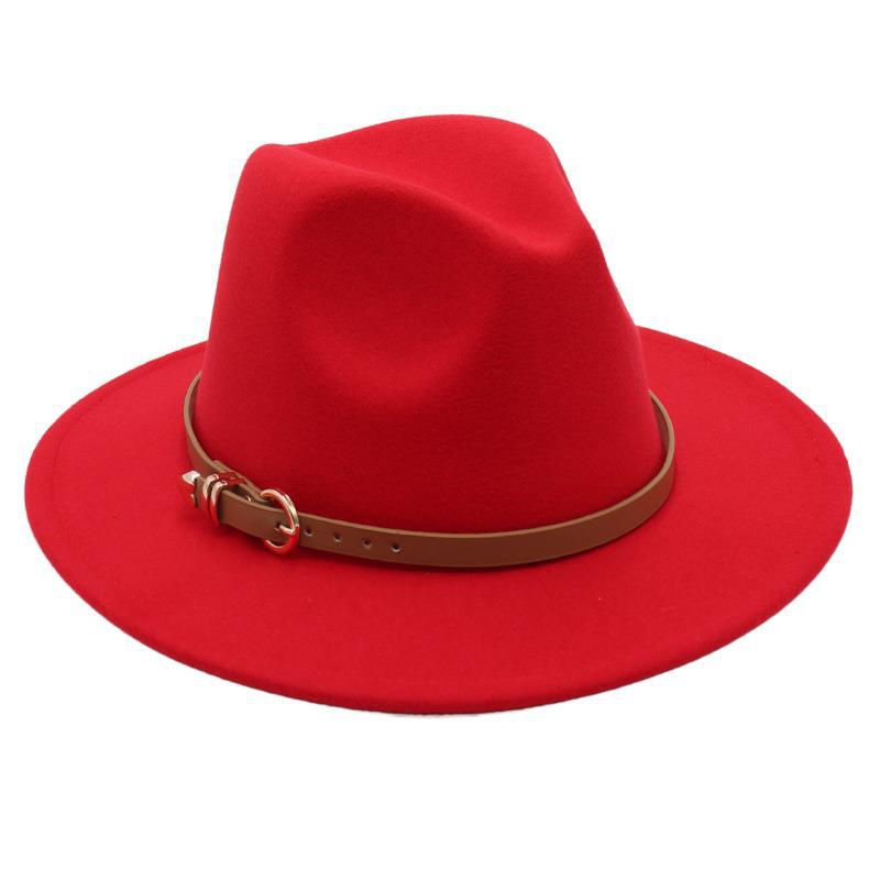 Europe And The United States New Top Hat British Party Jazz Hat Fedora Foreign Trade Woolen Felt Hat Big Brim Trendy Hat