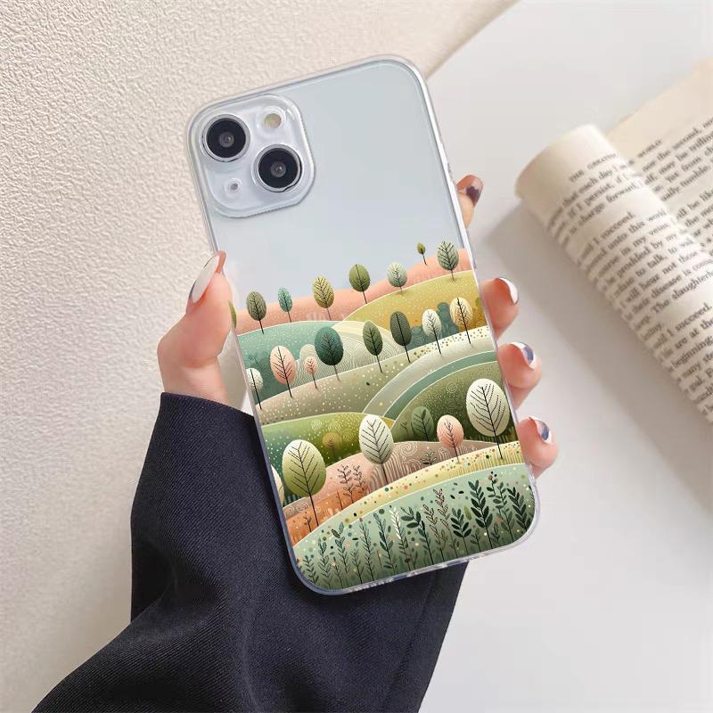Nature Scenery Forest Mountain Phone Case For iPhone 14 Pro Max Plus 13 12 Mini 11 Pro Max X XR XS 7 8 Plus SE2 Clear Back Cover
