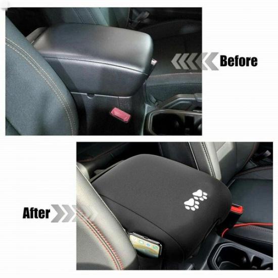 Black Center Console Trim Armrest Pad Cover For Jeep Wrangler JL JLU JT 2018-20