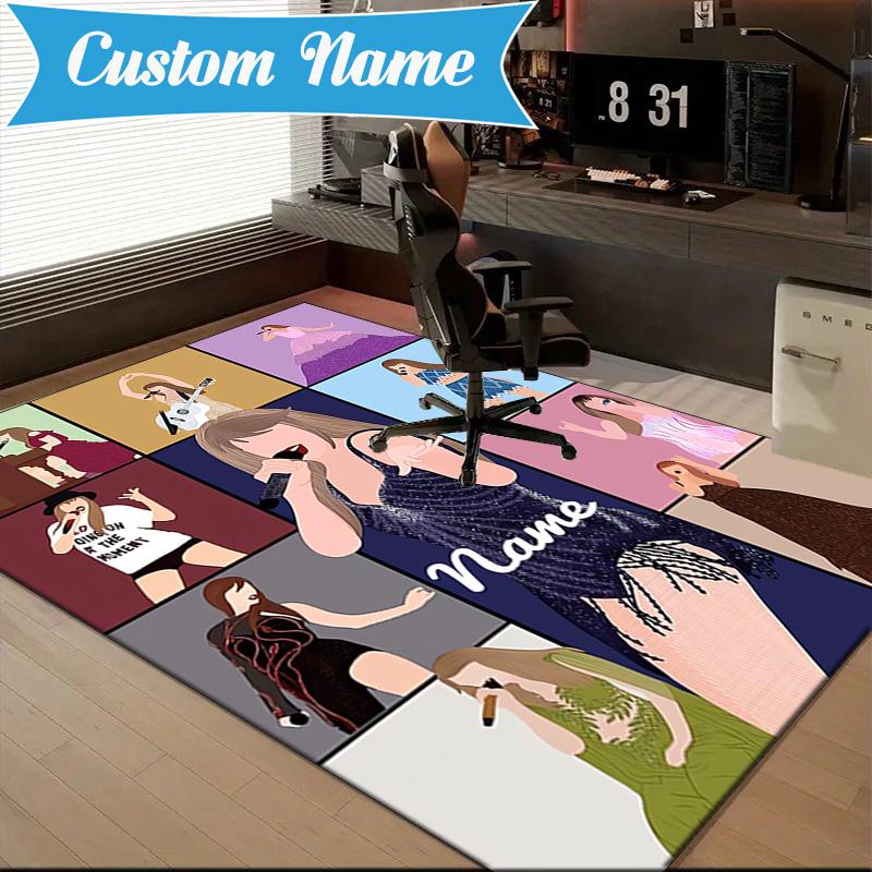 Custom Name Top singer Taylor Rug Game Carpet, Floor Mat for Bedroom Living Room Entryway Rug, Home Decor Idea Gift for Christmas birthday