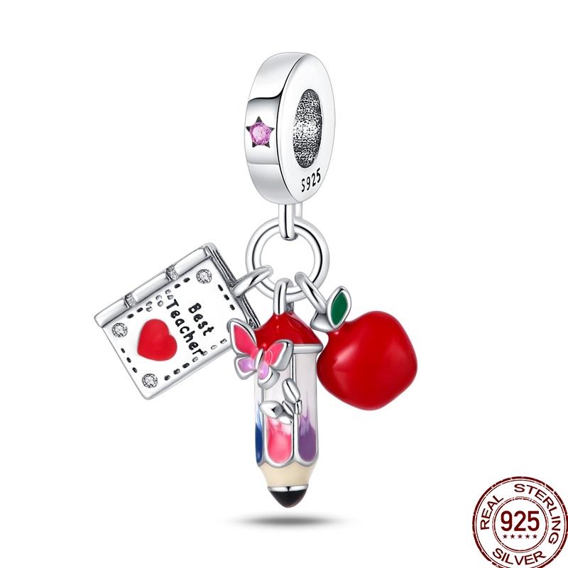 Newstering Copper Cherry Strawberry Fruit Series Charms Beads Fit 3Mm Original Bracelets Diy Birthday Jewelry Gifts