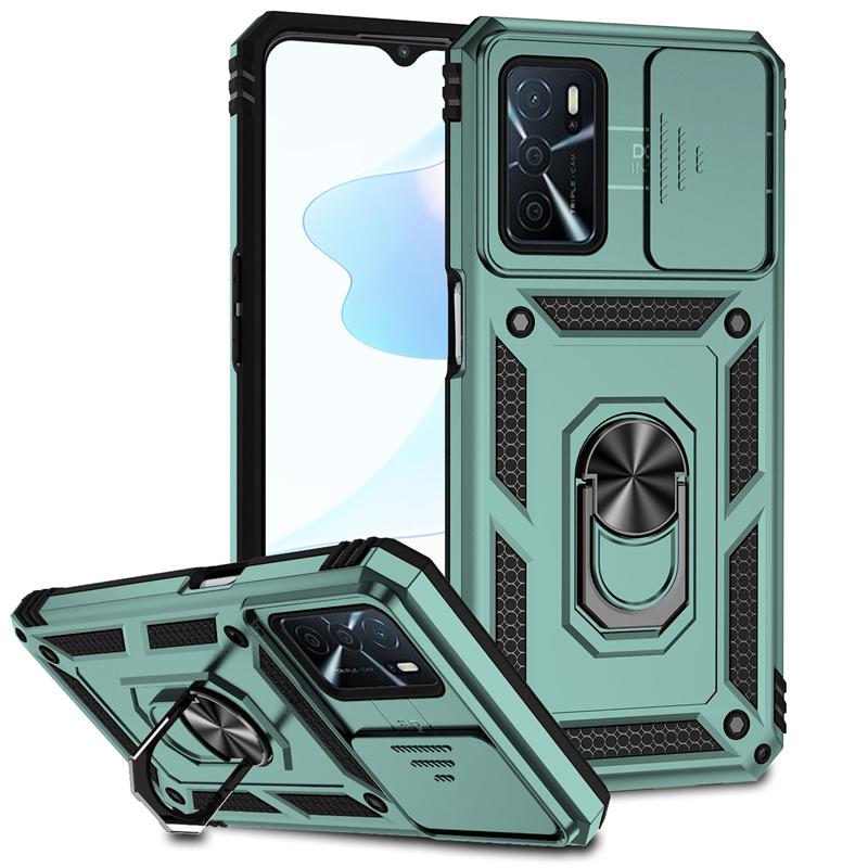 Armor Shockproof Coque For OPPO A16 A16S A54S A74 A94 4G Case Slide Lens Protect Funda for Reno 5 Lite Magnet Holder Ring Cover