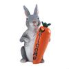 KX4B Polyresin Bunny with Carrot Decorations Spring Easter Decor Garden Statue Figurines Tabletopper Accessories