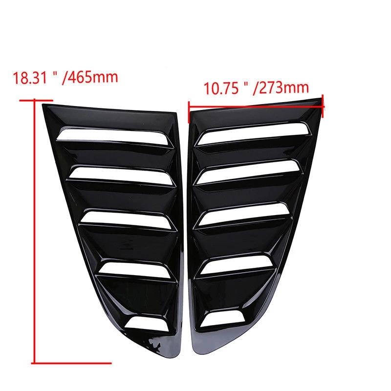 Rear Quarter Window Louvers For Ford Mustang 2015- Side Vent Shutter Cover Trim Car Accessories Carbon Fiber Look