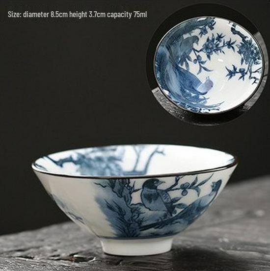 Blau-weiße Douli-Teetasse aus Porzellan für Kung-Fu-Tee