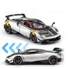 1:24 Huayra BC High Simulation Diecast Metal Alloy Model Car Pull Back Sound Light Car Children Gift Collection