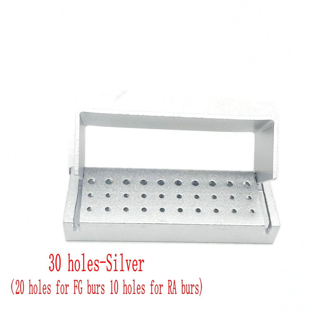 15/30 holes Dental Diamond Burs Holder Block Disinfection Box Autoclave ALUMINIUM Bur Holder Dentist Tools
