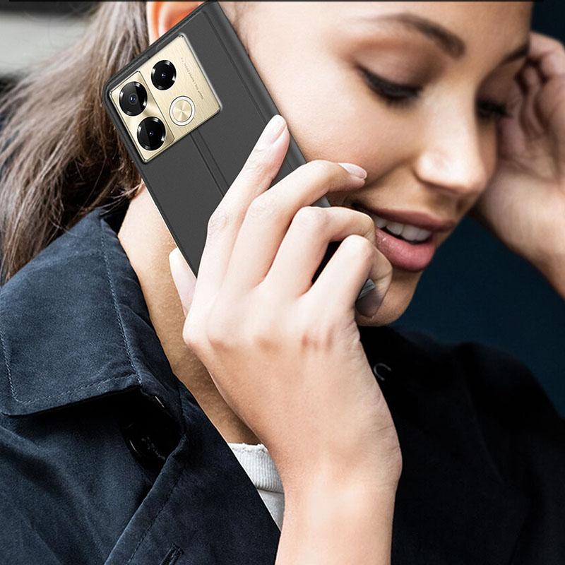 For Infinix Note 40 Pro+ Case PU Leather Phone Cover with Card Holder Stand Magnetic Closure