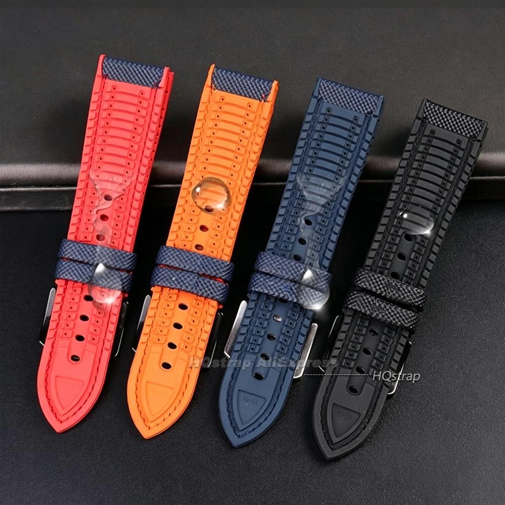 Premium TPU Rubber Nylon Sailcloth Hybrid Watch Strap 18mm 19mm 20mm 21mm 22mm 24mm for Casio for Seiko Band Waterproof Bracelet