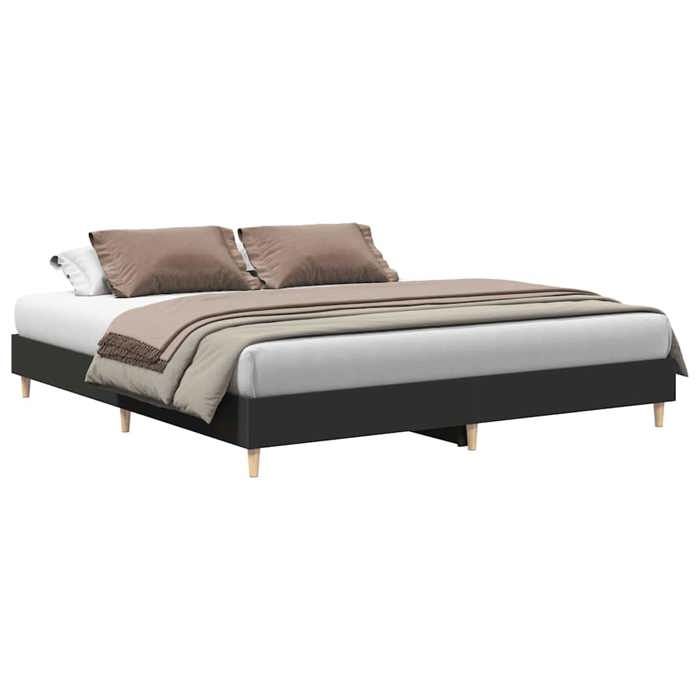 VidaXL Cadre de lit sans matelas noir 180x200 cm bois d'ingénierie, meuble de chambre à coucher, sommier, lit double, lit, 3329022