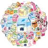 35pcs-50pcs Colorful Fruits Stickers Cute Beverages Teacher Reward Stickers  Stickers For DIY Phone Guitar Laptop Notebook