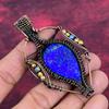 Lapis Lazuli Pendant Handmade Real Gemstone Jewelry Copper Wire Wrapped Pendant