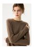 Women's Round Neck Cashmere Sweater - Autumn/Winter Solid Color Loose Knit Long Sleeve Pullover