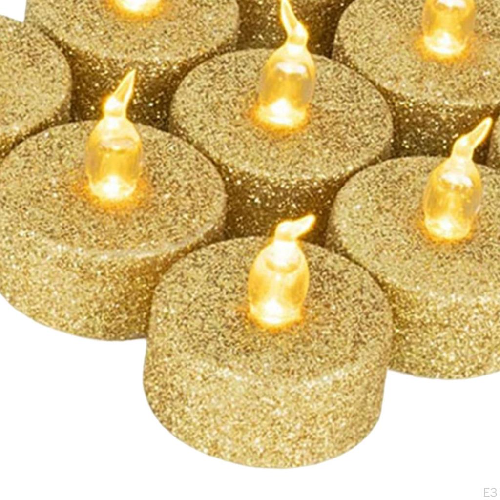 12Pcs Battery Tea Lights Flickering Flameless for Xmas Halloween Decoration