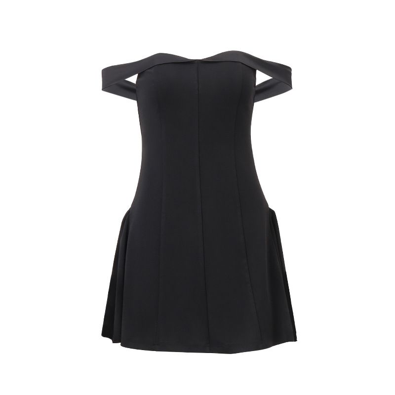 

High End Dress New Arrival Best Selling Sexy Sexy off-Shoulder Yi Mengling Same Style High Class Elegant Dress Black L