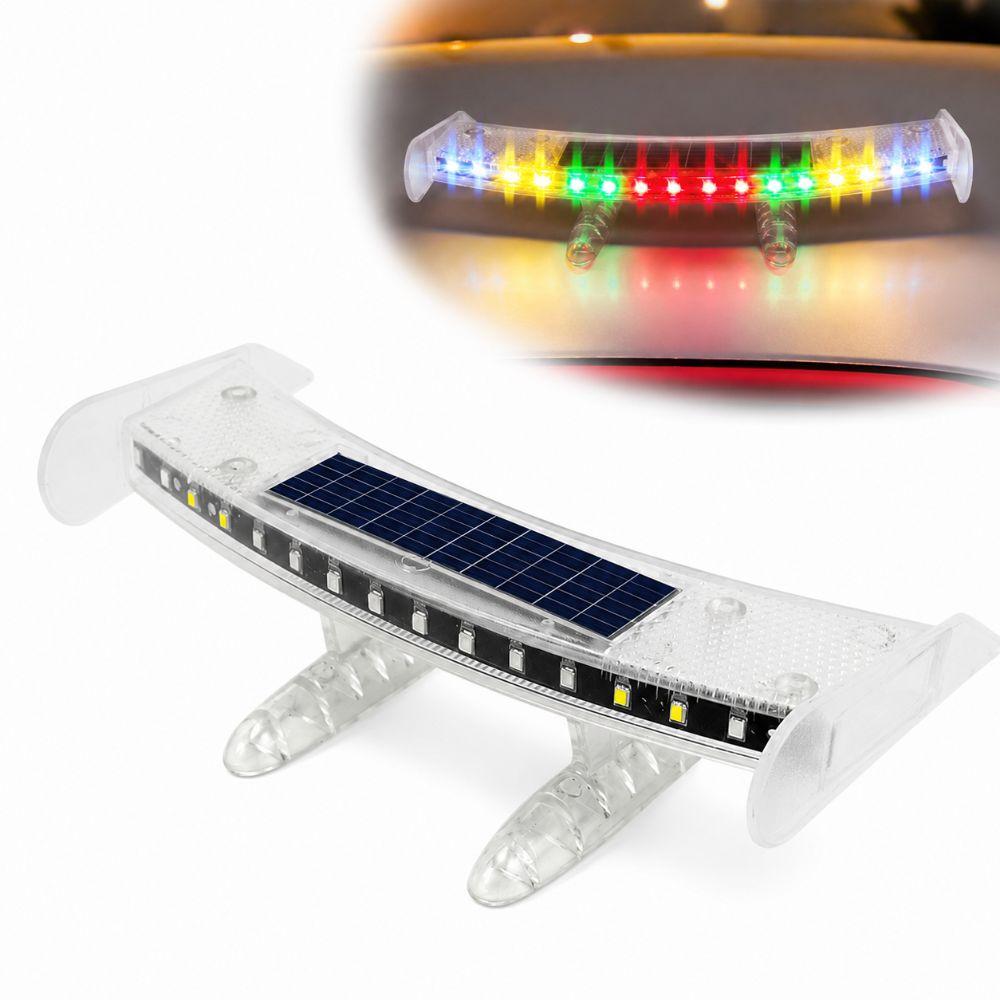 Mini Car Rear Wing Lamp Solar Energy Car Ambient Lighting Trunk Warning Light  Car Exterior Trim