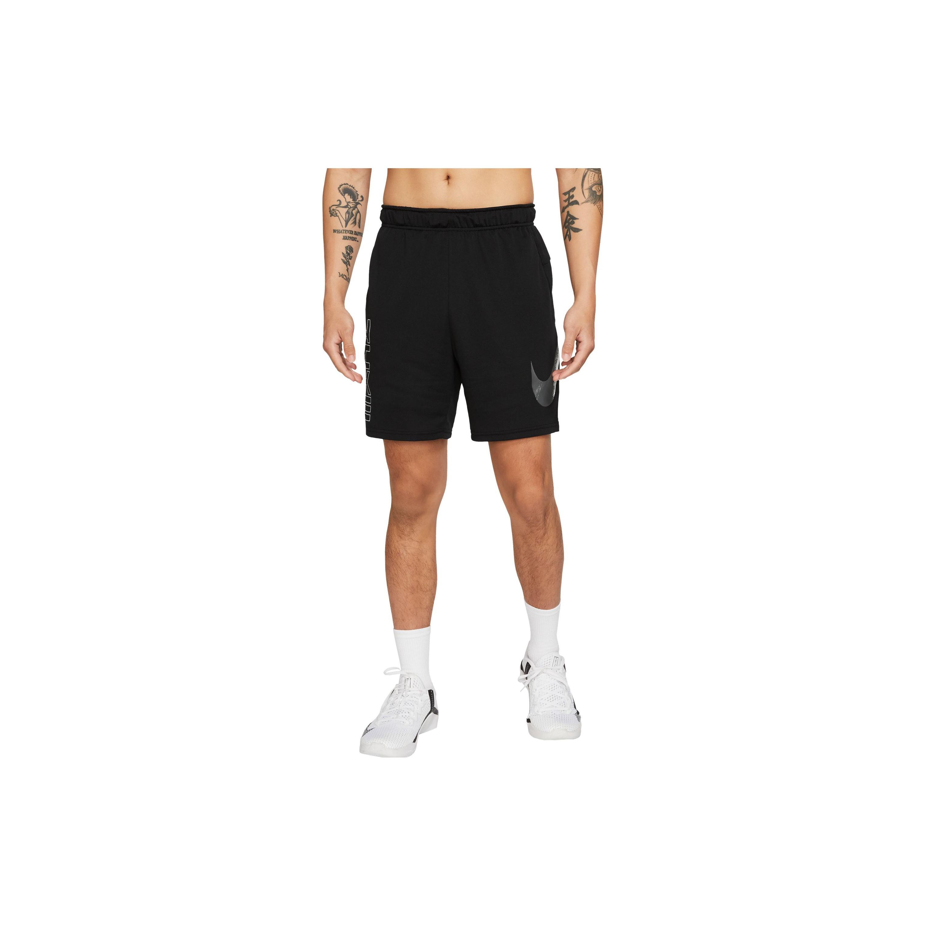 

Nike Dri-Fit Letter Print Elastic Knit Sports Shorts Men shorts Black Iron-Gray DD1714-010 XL