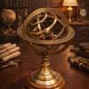 Brass Armillary Sphere World Globe Astronomical Tabletop Décor Solid Model