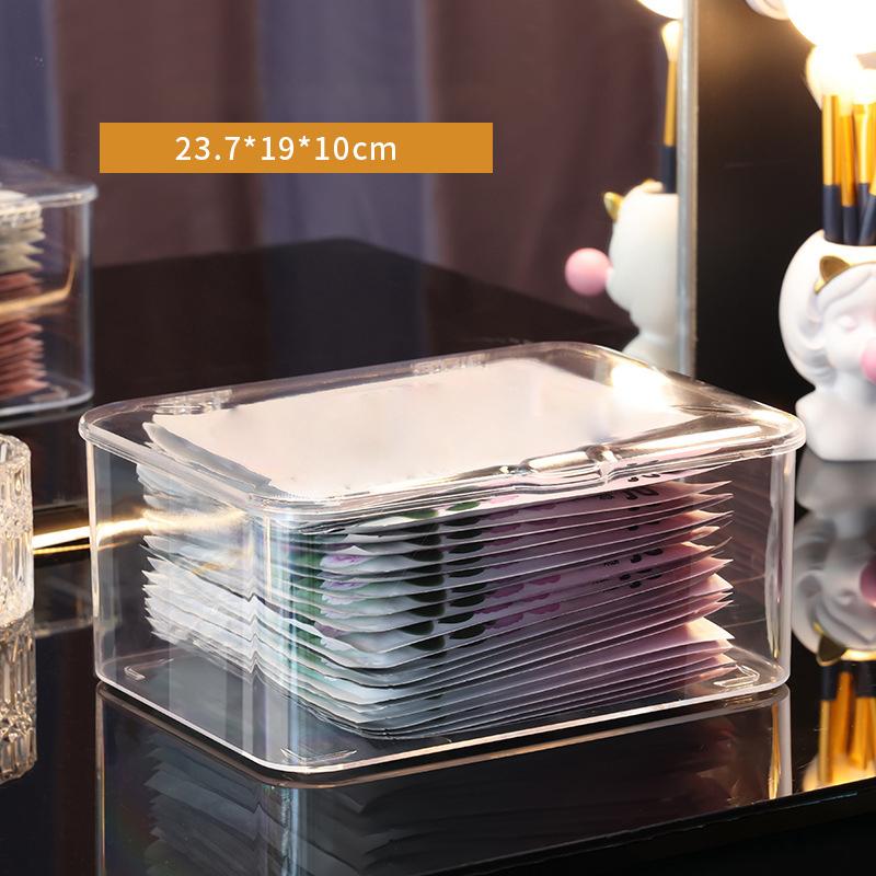 Transparent Acrylic Cosmetics Storage Box Waterproof Dustproof With Lid Jewelry Make Up Organizer For Home Desktop Storage Box