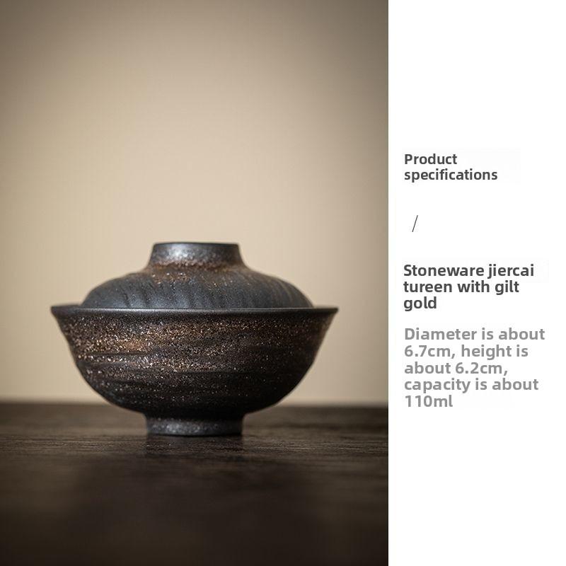 

Coarse Pottery Zen Two Layer Gaiwan Japanese Pink Slip Retro Ceramic Tea Bowl Home Kung Fu Tea Set Respect Tea Ceremony Cup