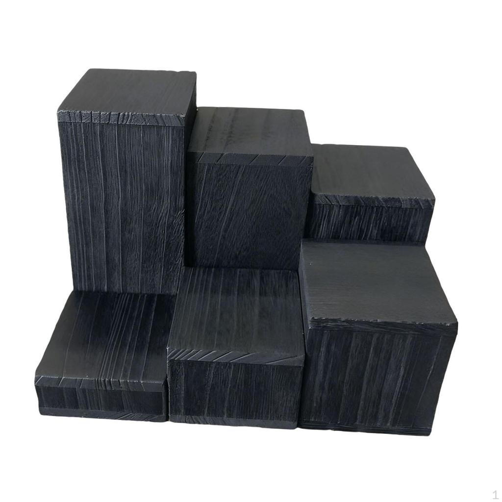 6 Pieces Wooden Square Cupcake Stand Holder Dessert Shelf Perfume Organizer for Candles