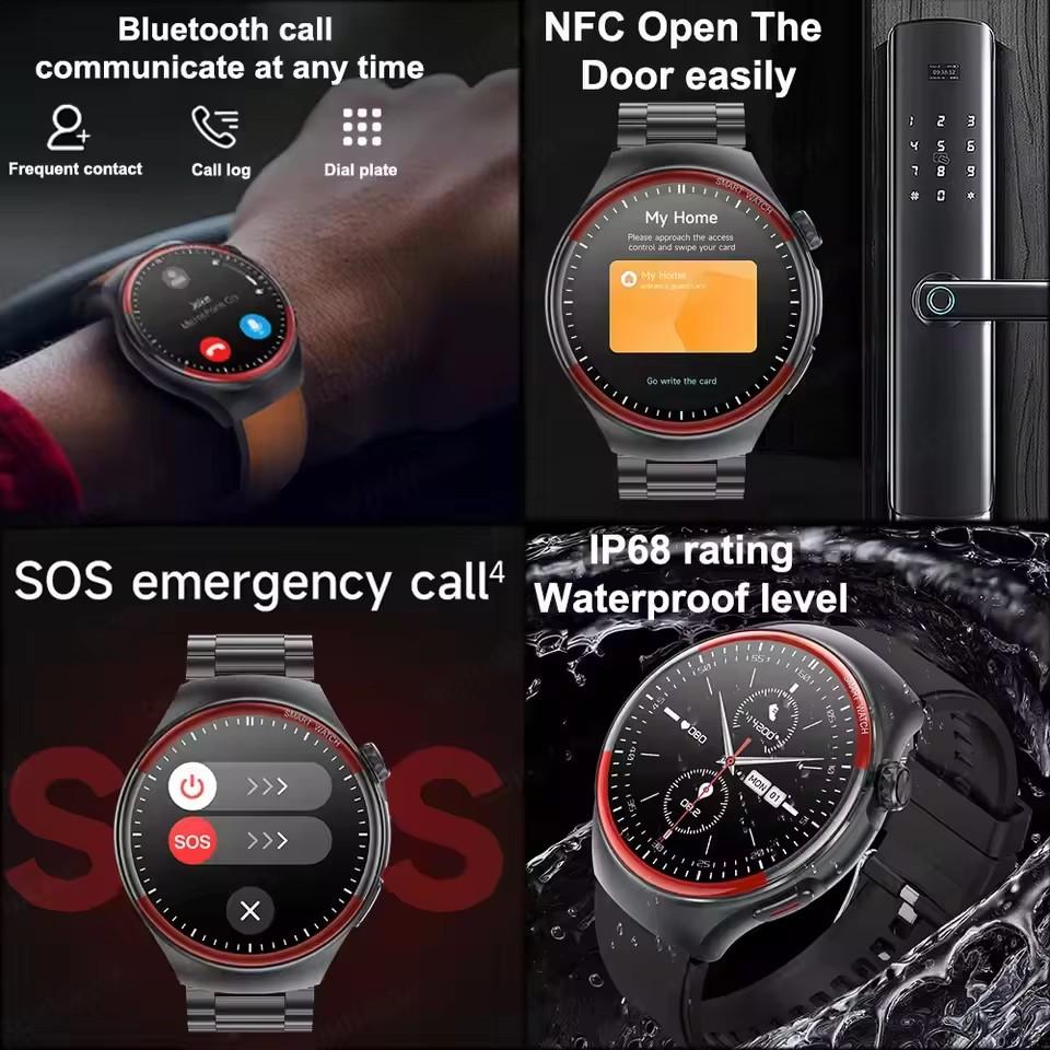 2025 Nowy Smartwatch Wysokiej Klasy z Detekcją Laserową Mężczyźni EKG+PPG Precyzyjny Pomiar Ciśnienia Krwi Tętno Połączenie BT NFC Zegarek Zdrowotny