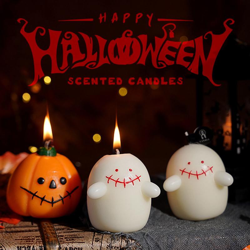 Cadou Halloween Decor de Petrecere Dovleac Simulat Ornament Fantomă Desen Animat Handmade Lumânare Ceară de Soia Ambiantă 3 Stiluri