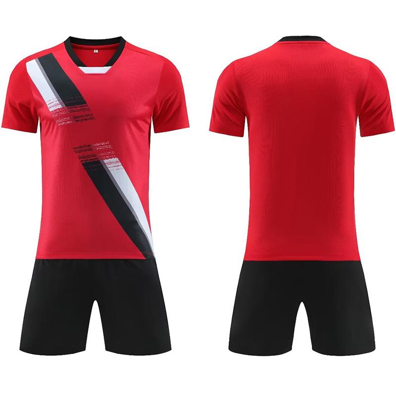 Football Suit Men S Training Suit Adult Children S Sports Short-Sleeved Competition Suit Team Suit Personalized Breathable Summer Jersey Men S 4XS