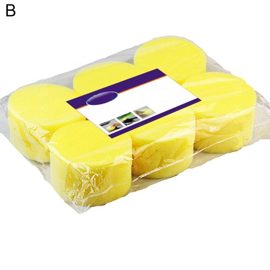 1Pc/12Pcs Waxing Sponge Porous Effortless High Density Super Soft Hand Tool Car Cleaning Durable Yellow Car Polish Wax Applicator Pad for Car