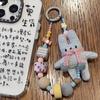 Heavy Craft Yarn Knitted Bunny Phone Case Lanyard Vintage Niche Keychain Bag Pendant Camera Decoration