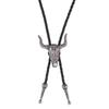 Stylish PU Leather Wax Cord Bolo Tie Necklace For Women Men Lightweight Necktie Practical Alloy Chain Jewelry Accessory