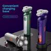 Men's Rechargeable Wet & Dry 3D Floating Shaver - Full Body, Washable, Electric, Three-Blade.