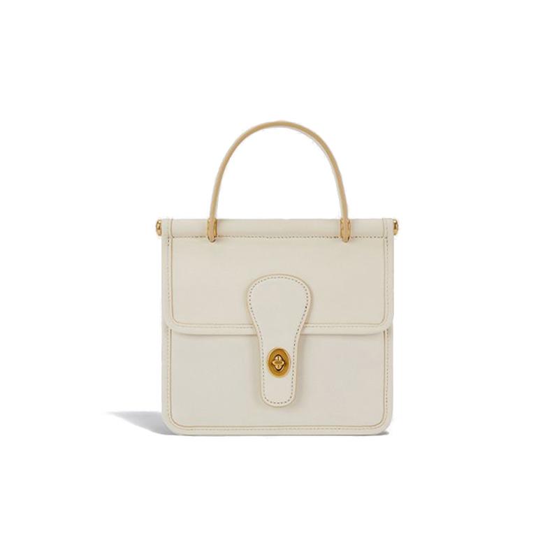 

COACH Willis 18 Top Handle Cowhide Crossbody Bag Small Women s Distressed White білий