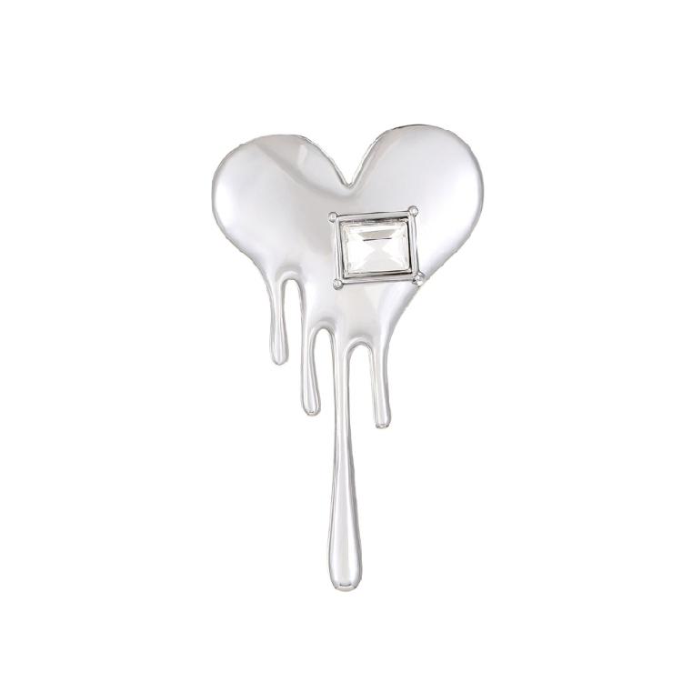 Fashion Crystal Rhinestone Melting Love Heart Brooch Jewelry Accessories 1