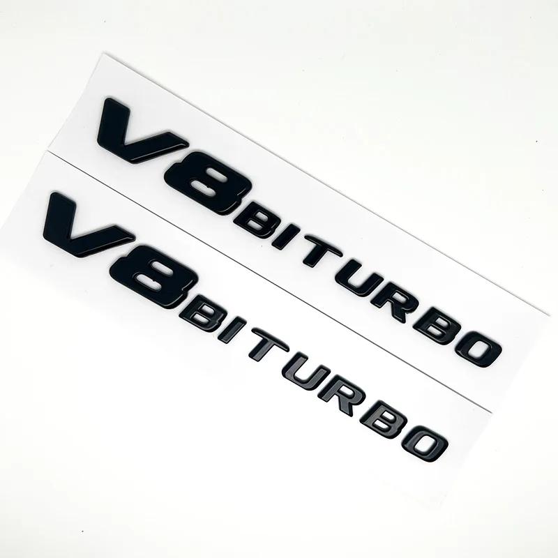 Letras de Logo C63S Negras 3D Insignia V8 BITURBO Pegatina Trasera de Estrella para Coche Maletero Emblema AMG Para Mercedes Benz AMG W205 C205 Accesorios