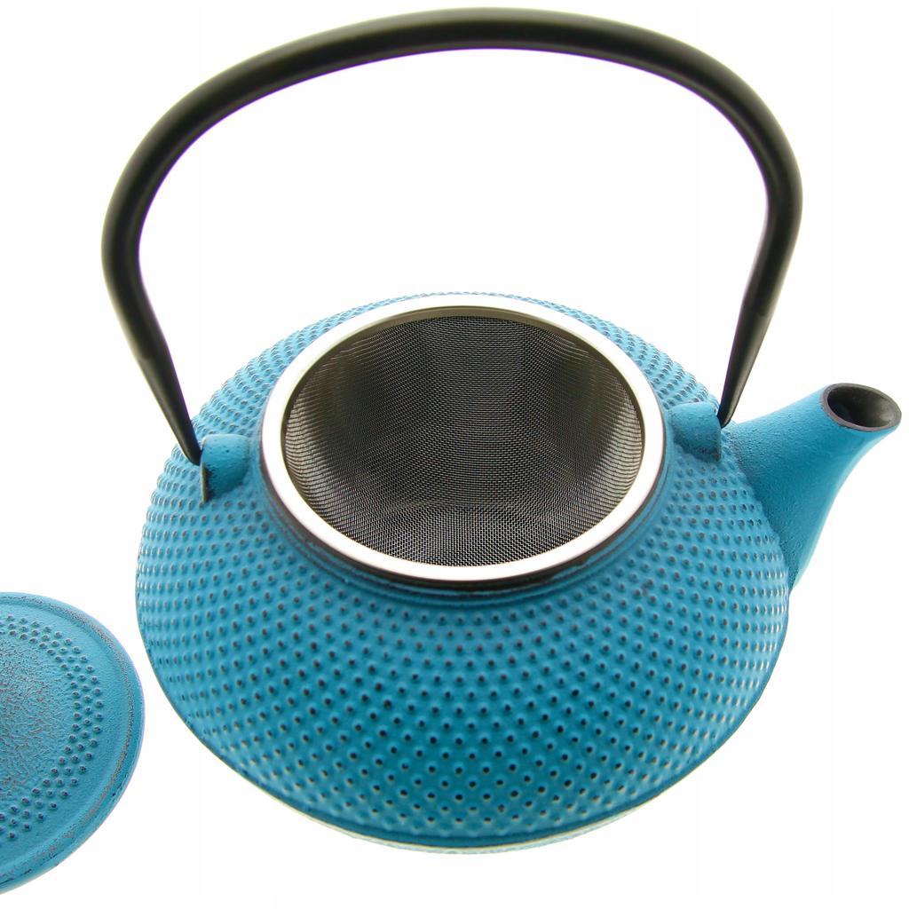 Cast Iron Kettle Blue 1.5 L Infuser With Strainer For Herbal Tea