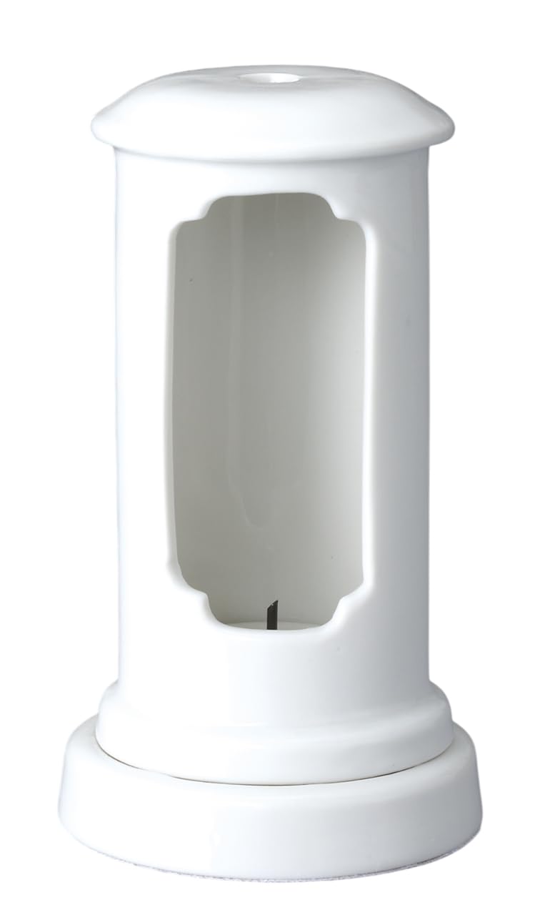 

Candle holder with windshield, standard size, white Buddhist altar accessories, memorial service, for urns