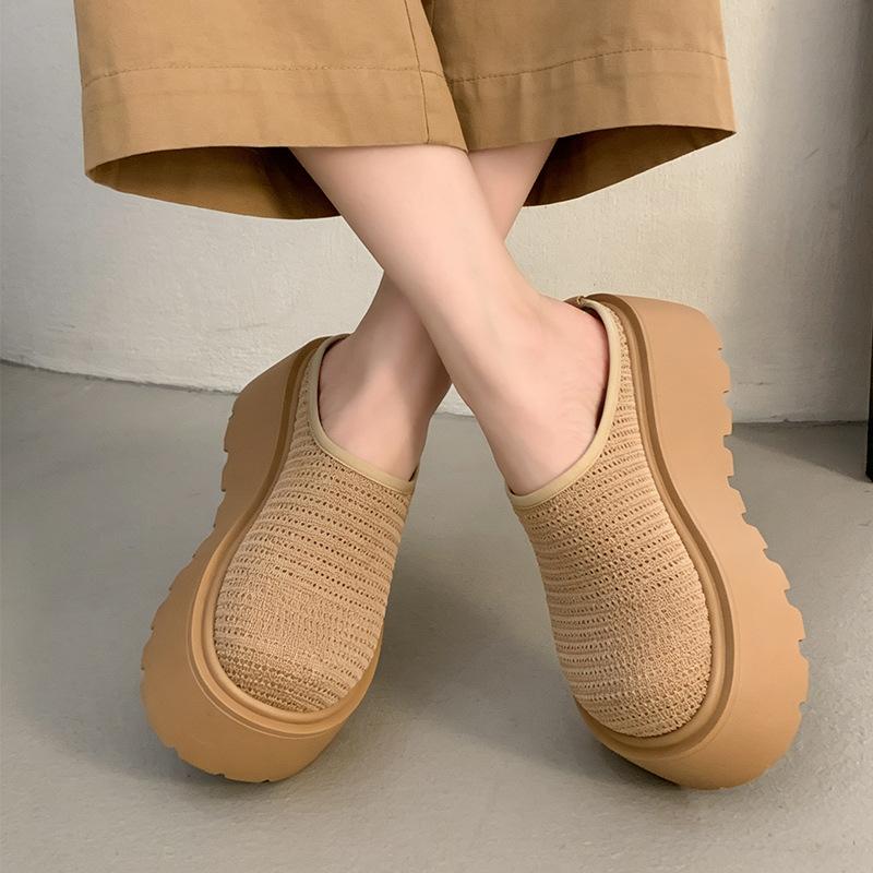 Women Platform Clogs Summer Breathable Mesh Slipers Thick Sole Slip On Shoes Comfortable Casual Outdoor Sandals Non Slip Slides