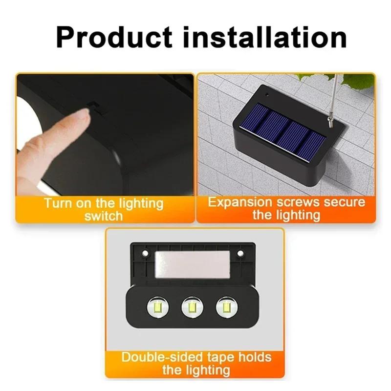 4/8 Pcs LED Solar Lights Porch Light Outdoor IP65 Waterproof Wall Lamp for House Yard Stair Fence Pool Garden Decor Lighting