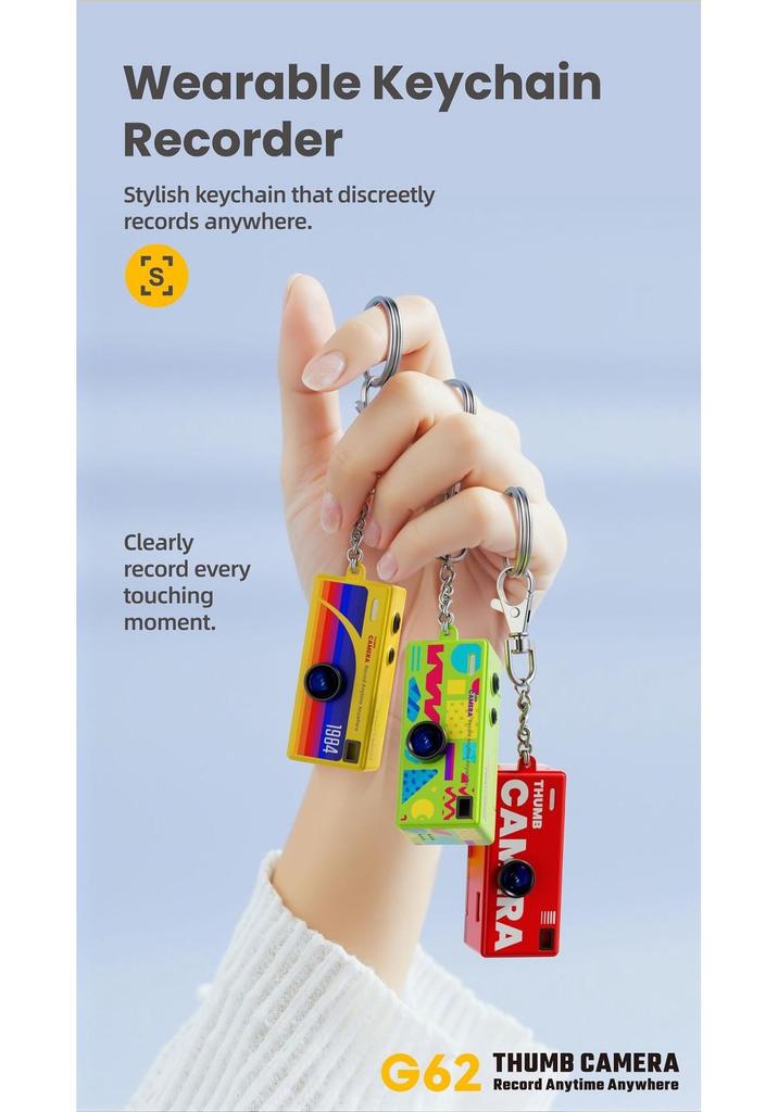 G62 Portable HD Flip Screen Camera: Thumb-Sized, Backpack Pendant for Students & Parties