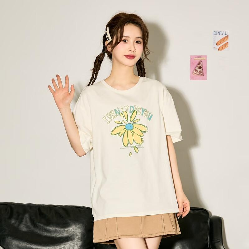 TonLion 2025 Women s Round Neck Short Sleeve T-Shirt M