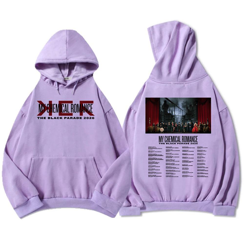 THE BLACK PARADE 2026 Tour Hoodies Rock Band My Chemical Romance Sweatshirts Winter Long Sleeve Fleece Print Hoody