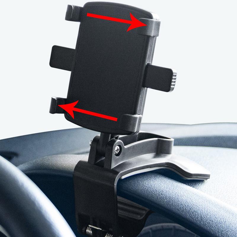 Phone Stand For Car Non-Slip Dashboard Phone Mount Black Vehicle Phone Stand Rearview Mirrow Phone Mount For Navigation Travel