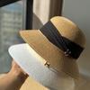 New French Straw Hat Women's Summer Seaside Sun Hat Beach Vacation Basin Hat Shade