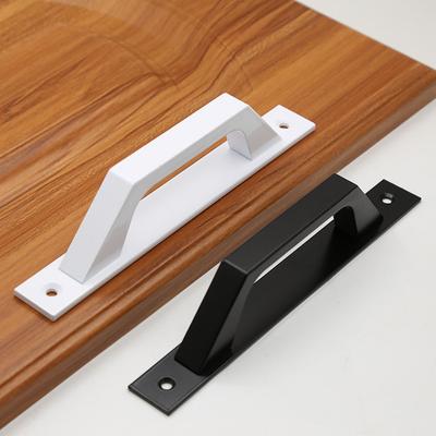 Barn Door Pull Handle Heavy Duty Black Iron Sliding Push Pulls Gate Shed Garage Cabinet Door Handle Alloy Furniture Hardware